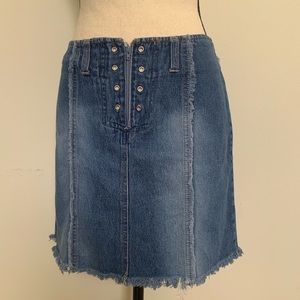 Faded Glory lace up midi jean skirt